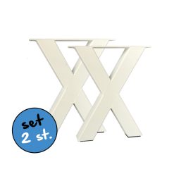 Stalen onderstel X poot bankpoot salonpoot 6x6cm koker - wit gepoedercoat