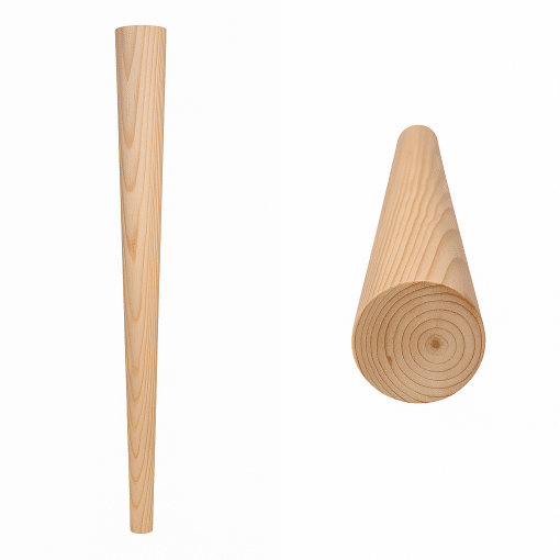 Kegel model grenen tafelpoot 750x90mm - bovenzijde