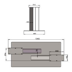 Premium model stalen V poot 20x10cm koker - Zwart - Details 2