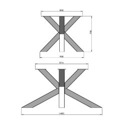 Premium model stalen Matrix poot 10x10cm koker - Zwart - details - 1