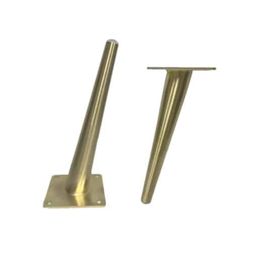 schuine stalen pootje 20cm messing