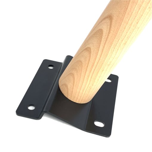 Zwarte schuine bevestigingsplaat 15x15cm met M8 schroefdraad - Afbeelding 2