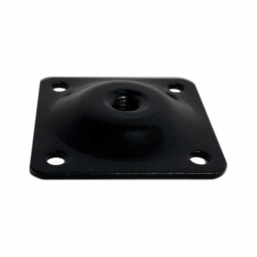 Zwarte bevestigingsplaat recht 47x47mm met M8 schroefdraad