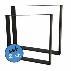 Stalen U poot zwart met 10x2cm koker | Tafelpoten.nl