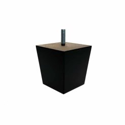 Zwart meubelpootje kastpoot bankpoot bedpoot 70x68mm met M8 stokschroef