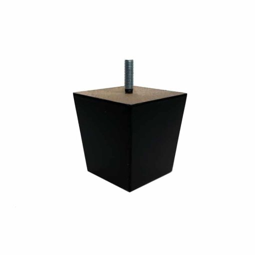 Zwart meubelpootje kastpoot bankpoot bedpoot 70x68mm met M8 stokschroef