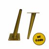 4 stuks schuine stalen pootjes 15cm messing