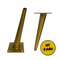 4 stuks schuine stalen pootjes 20cm messing