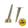 4 stuks schuine stalen pootjes 20cm messing