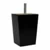 Zwart kastpootje bankstelpootje 86x63mm met M8 stokschroef