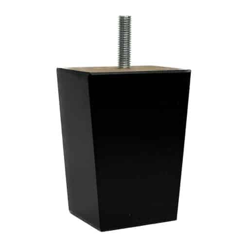 Zwart kastpootje bankstelpootje 86x63mm met M8 stokschroef