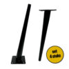 4 stuks schuine stalen pootjes 40cm zwart